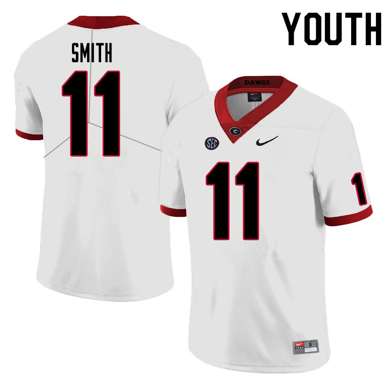Youth #11 Arian Smith Georgia Bulldogs College Football Jerseys Sale-White